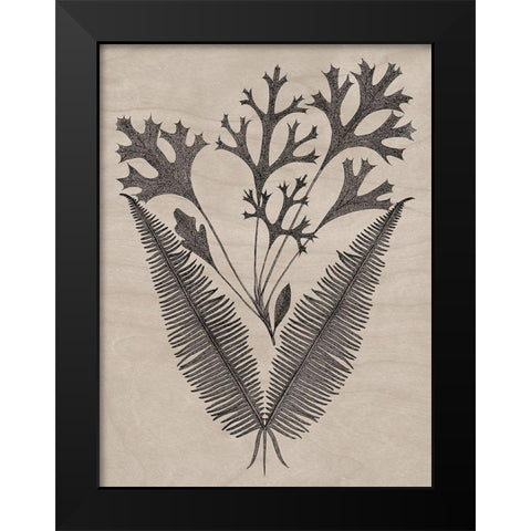 Eloquent Leaves IV Black Modern Wood Framed Art Print by Vision Studio