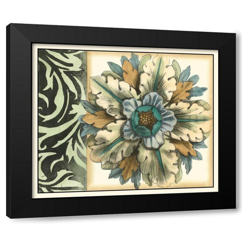 Panelled Rosette II Black Modern Wood Framed Art Print with Double Matting by Goldberger, Jennifer