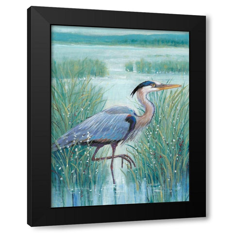 Wetland Heron I Black Modern Wood Framed Art Print with Double Matting by OToole, Tim