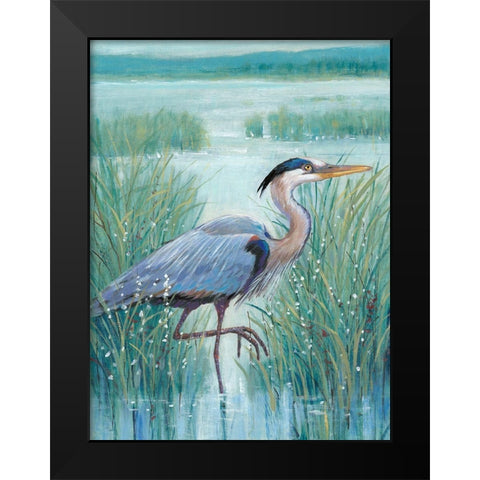 Wetland Heron I Black Modern Wood Framed Art Print by OToole, Tim