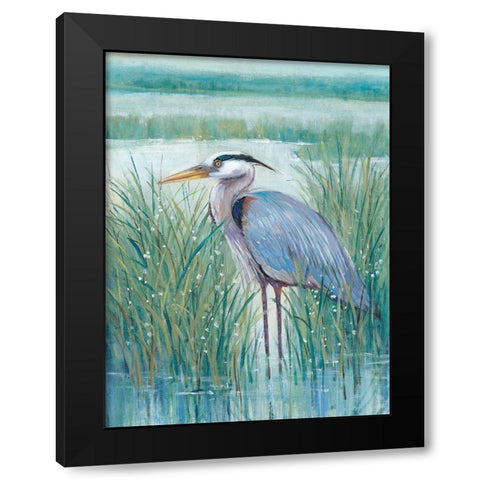 Wetland Heron II Black Modern Wood Framed Art Print with Double Matting by OToole, Tim