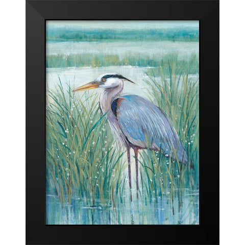 Wetland Heron II Black Modern Wood Framed Art Print by OToole, Tim