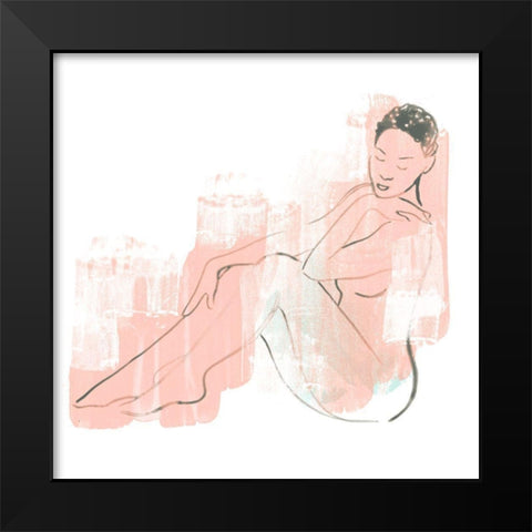 Colorblock Figure I Black Modern Wood Framed Art Print by Vess, June Erica