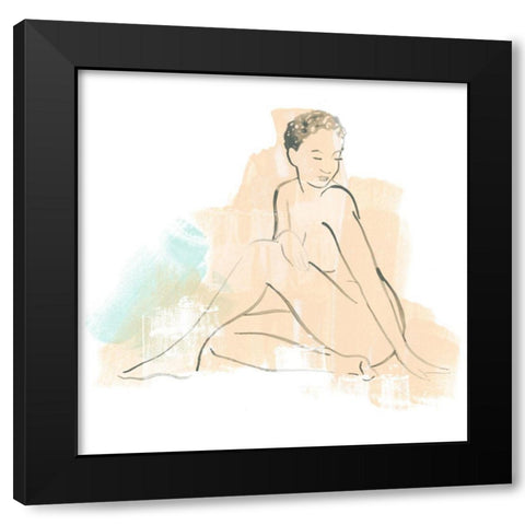 Colorblock Figure II Black Modern Wood Framed Art Print with Double Matting by Vess, June Erica