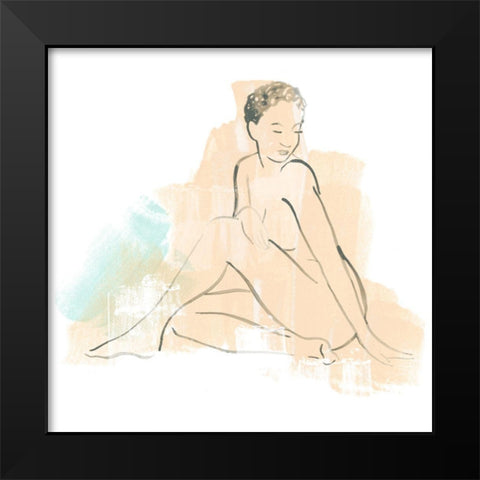 Colorblock Figure II Black Modern Wood Framed Art Print by Vess, June Erica
