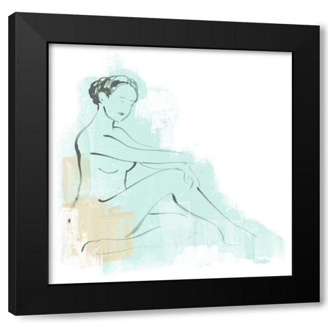 Colorblock Figure III Black Modern Wood Framed Art Print with Double Matting by Vess, June Erica