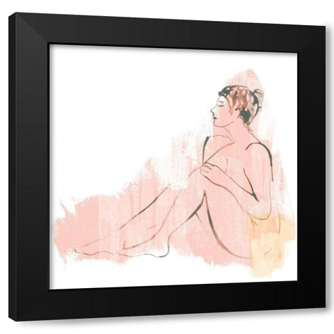 Colorblock Figure IV Black Modern Wood Framed Art Print with Double Matting by Vess, June Erica
