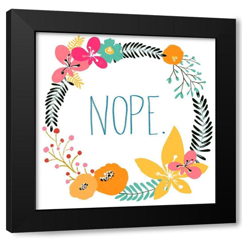 Snarky Florals I Black Modern Wood Framed Art Print by Vess, June Erica