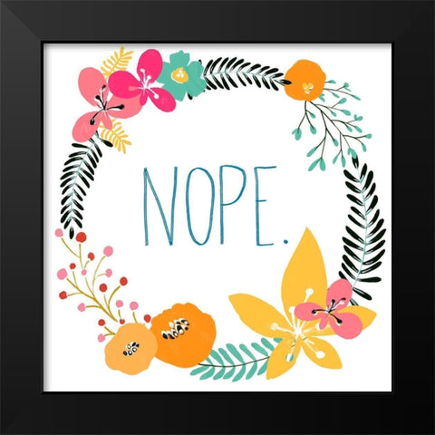 Snarky Florals I Black Modern Wood Framed Art Print by Vess, June Erica