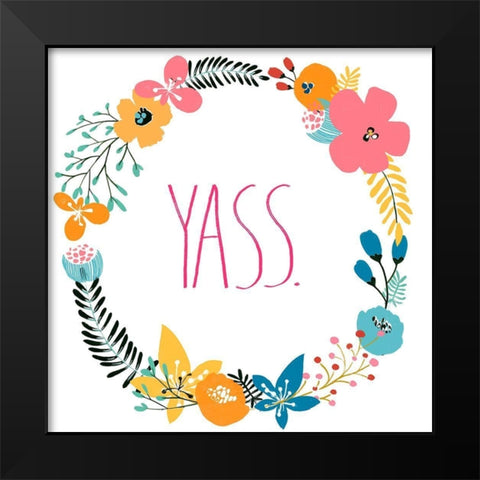 Snarky Florals III Black Modern Wood Framed Art Print by Vess, June Erica