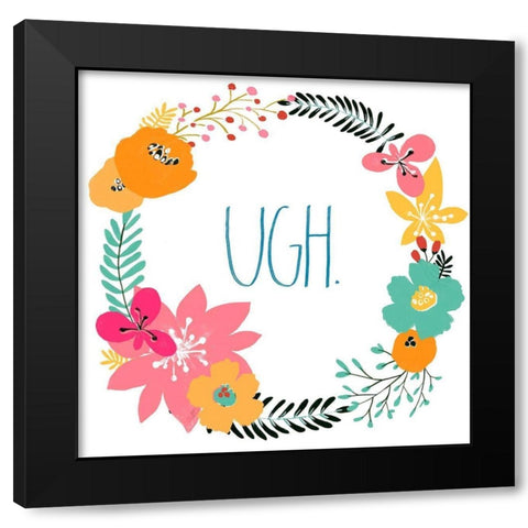Snarky Florals IV Black Modern Wood Framed Art Print by Vess, June Erica
