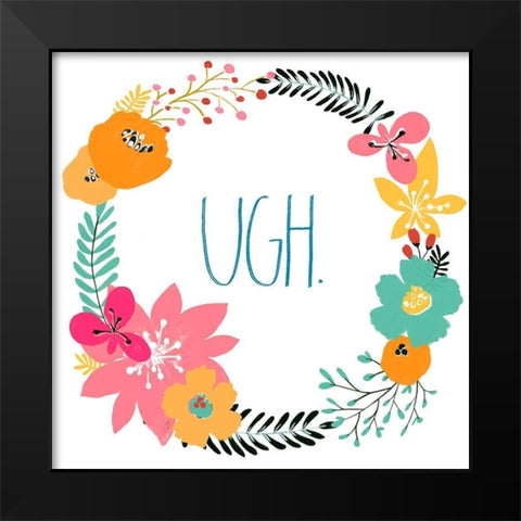 Snarky Florals IV Black Modern Wood Framed Art Print by Vess, June Erica