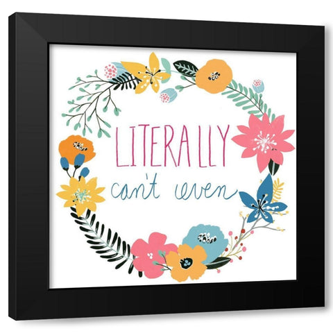Snarky Florals VI Black Modern Wood Framed Art Print by Vess, June Erica