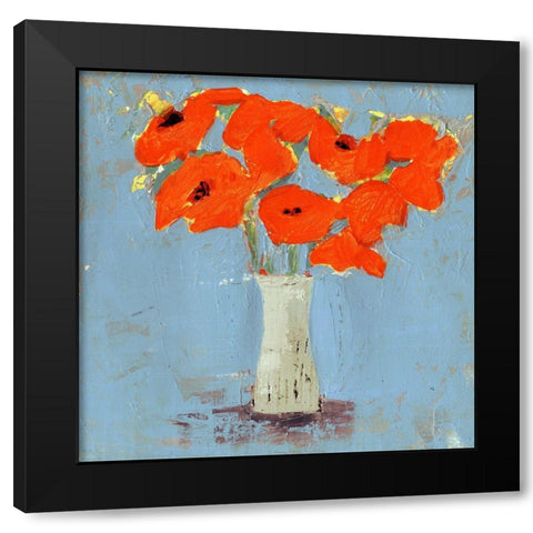 Orange Poppy Impression I Black Modern Wood Framed Art Print by Borges, Victoria