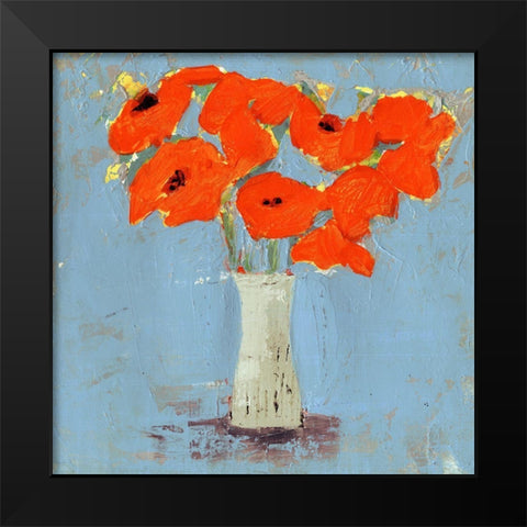 Orange Poppy Impression I Black Modern Wood Framed Art Print by Borges, Victoria