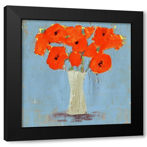 Orange Poppy Impression II Black Modern Wood Framed Art Print by Borges, Victoria