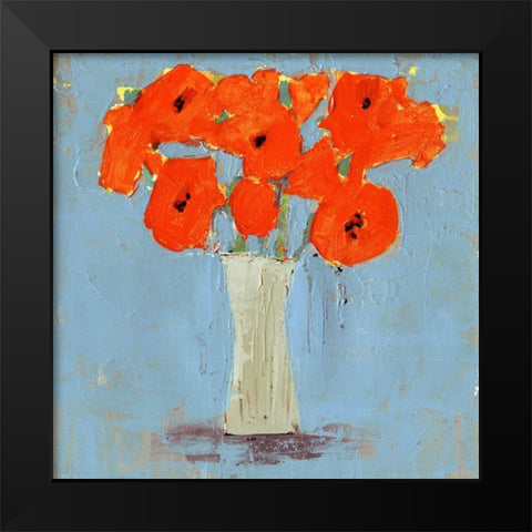 Orange Poppy Impression II Black Modern Wood Framed Art Print by Borges, Victoria
