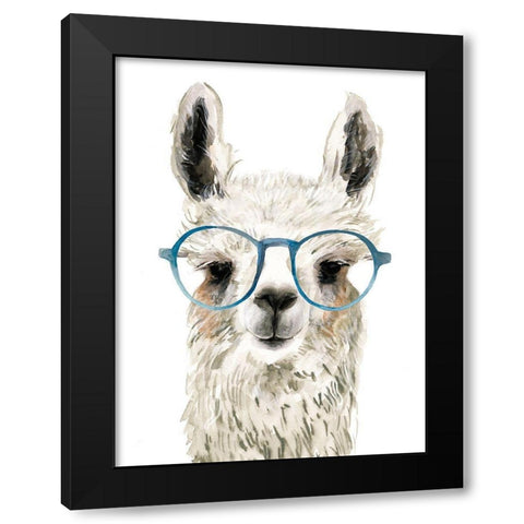 Hip Llama II Black Modern Wood Framed Art Print by Borges, Victoria