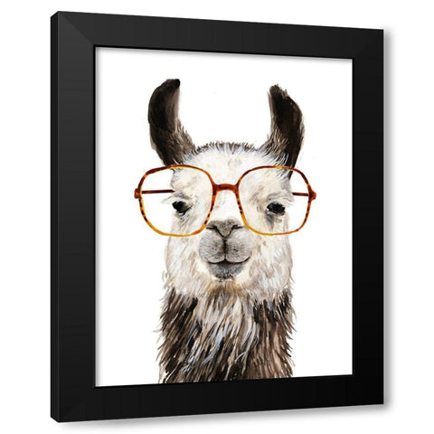 Hip Llama III Black Modern Wood Framed Art Print by Borges, Victoria