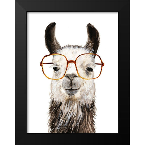 Hip Llama III Black Modern Wood Framed Art Print by Borges, Victoria