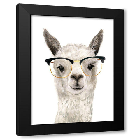 Hip Llama IV Black Modern Wood Framed Art Print by Borges, Victoria