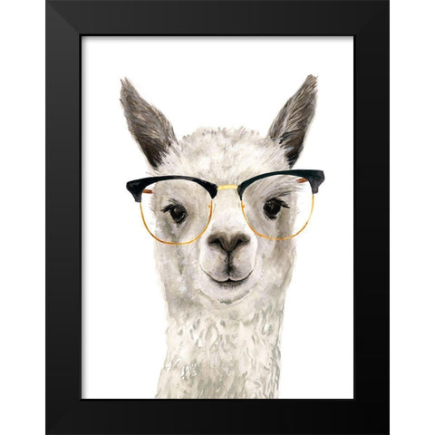 Hip Llama IV Black Modern Wood Framed Art Print by Borges, Victoria