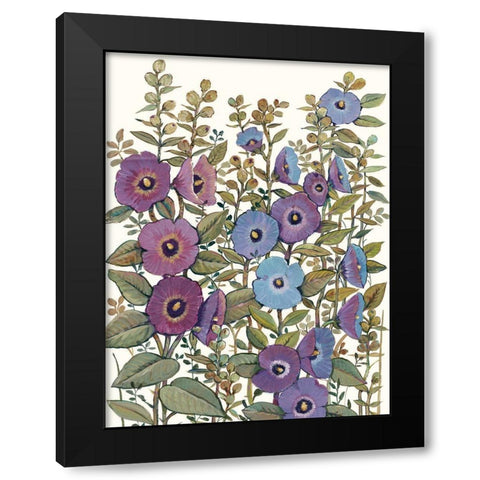 Hollyhocks in Bloom I Black Modern Wood Framed Art Print with Double Matting by OToole, Tim