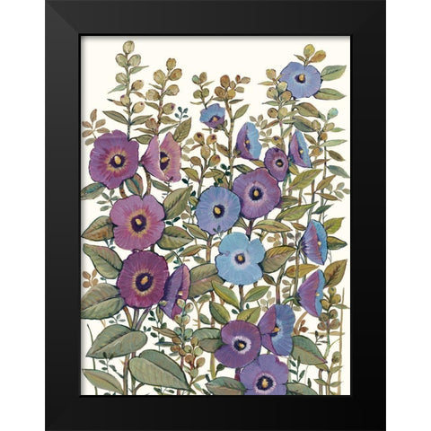 Hollyhocks in Bloom I Black Modern Wood Framed Art Print by OToole, Tim