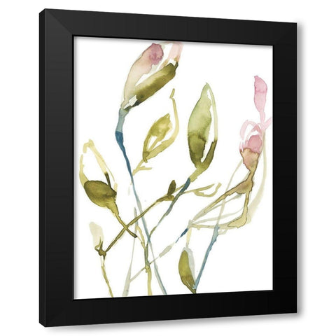 Blooming Stems I Black Modern Wood Framed Art Print with Double Matting by Goldberger, Jennifer