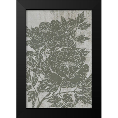 Blooming Peony I Black Modern Wood Framed Art Print by Wang, Melissa