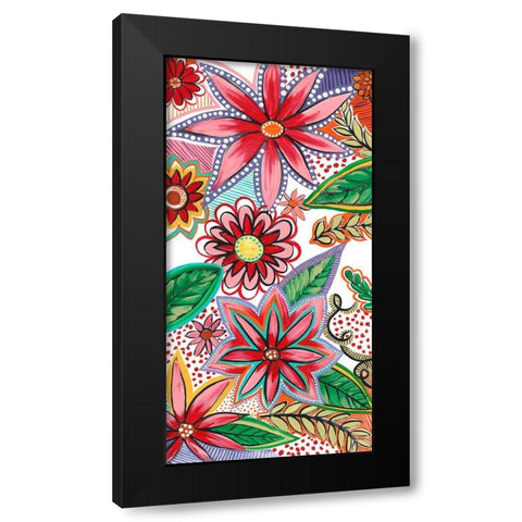 Flowering Garden Whimsy II Black Modern Wood Framed Art Print by Moore, Regina