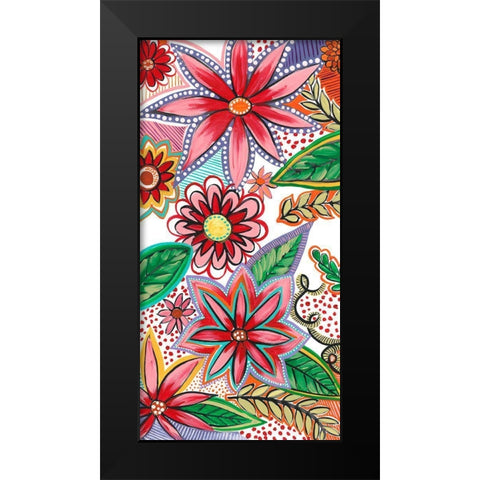 Flowering Garden Whimsy II Black Modern Wood Framed Art Print by Moore, Regina
