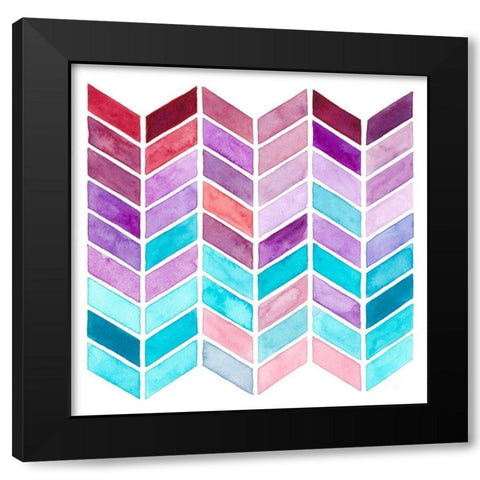 Geometric Trance I Black Modern Wood Framed Art Print with Double Matting by Moore, Regina