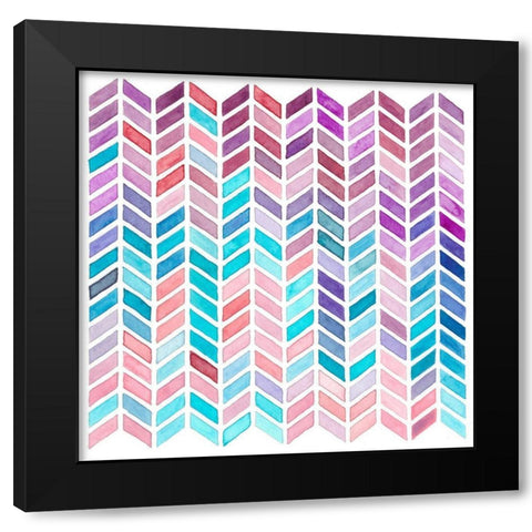Geometric Trance II Black Modern Wood Framed Art Print by Moore, Regina