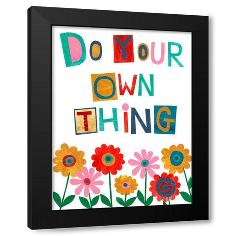 Positive Power II Black Modern Wood Framed Art Print with Double Matting by Moore, Regina