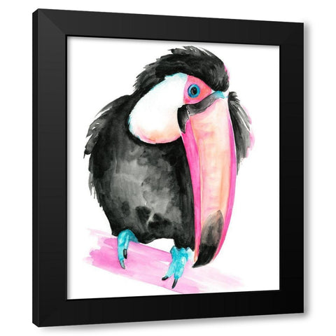 Technicolor Toucan I Black Modern Wood Framed Art Print with Double Matting by Parker, Jennifer Paxton