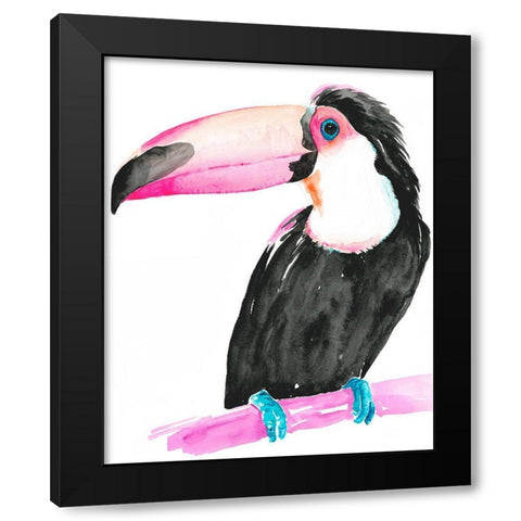Technicolor Toucan II Black Modern Wood Framed Art Print by Parker, Jennifer Paxton