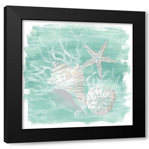 Weathered Shell Assortment I Black Modern Wood Framed Art Print with Double Matting by Vess, June Erica