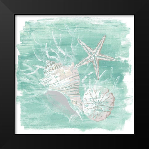Weathered Shell Assortment I Black Modern Wood Framed Art Print by Vess, June Erica