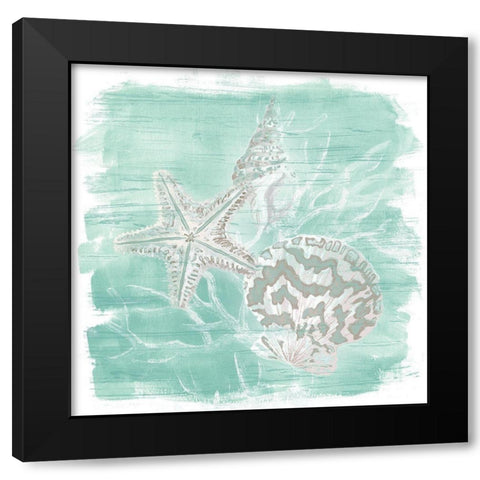 Weathered Shell Assortment II Black Modern Wood Framed Art Print by Vess, June Erica