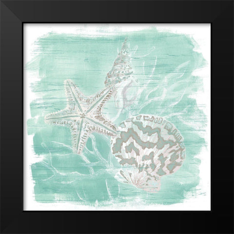 Weathered Shell Assortment II Black Modern Wood Framed Art Print by Vess, June Erica