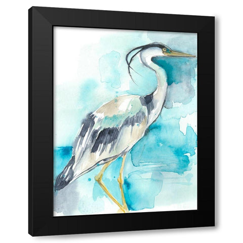 Heron Splash I Black Modern Wood Framed Art Print by Goldberger, Jennifer