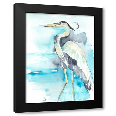 Heron Splash II Black Modern Wood Framed Art Print by Goldberger, Jennifer