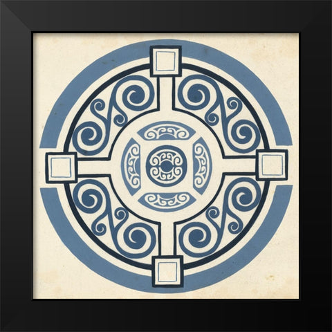Indigo Motif IV Black Modern Wood Framed Art Print by Vess, June Erica