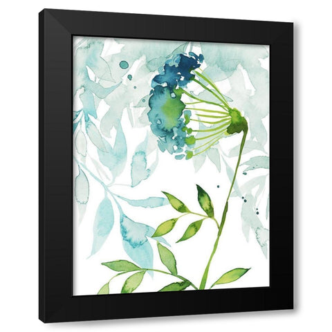 Flower and Leaf Layers I Black Modern Wood Framed Art Print by Popp, Grace