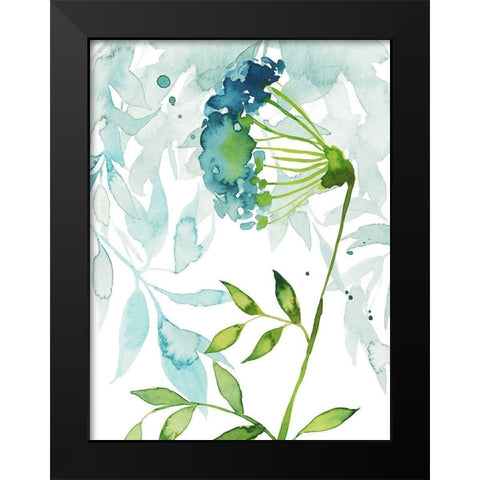 Flower and Leaf Layers I Black Modern Wood Framed Art Print by Popp, Grace