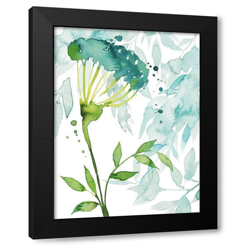 Flower and Leaf Layers II Black Modern Wood Framed Art Print with Double Matting by Popp, Grace