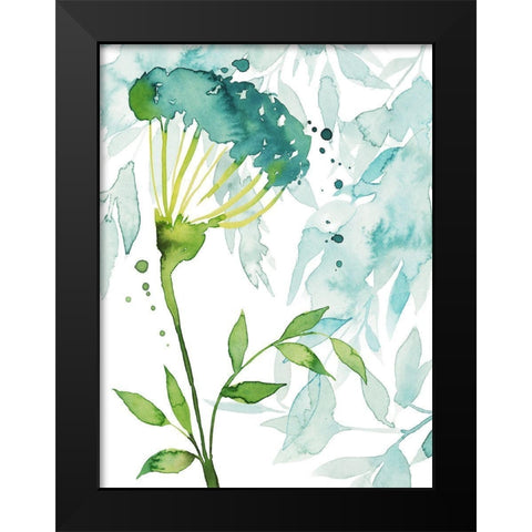 Flower and Leaf Layers II Black Modern Wood Framed Art Print by Popp, Grace