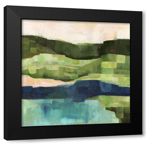 Pastoral Patchwork I Black Modern Wood Framed Art Print by Borges, Victoria