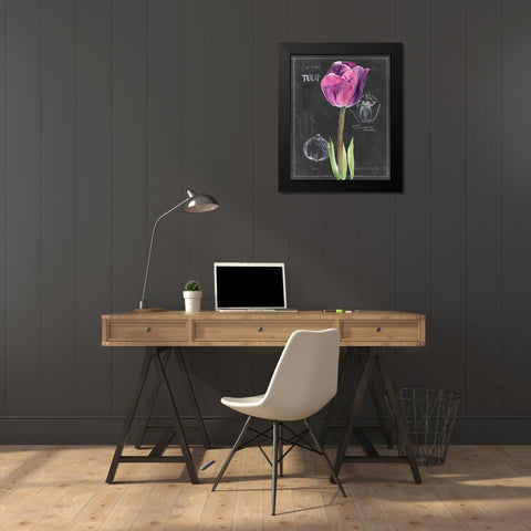Chalkboard Flower IV Black Modern Wood Framed Art Print by Parker, Jennifer Paxton